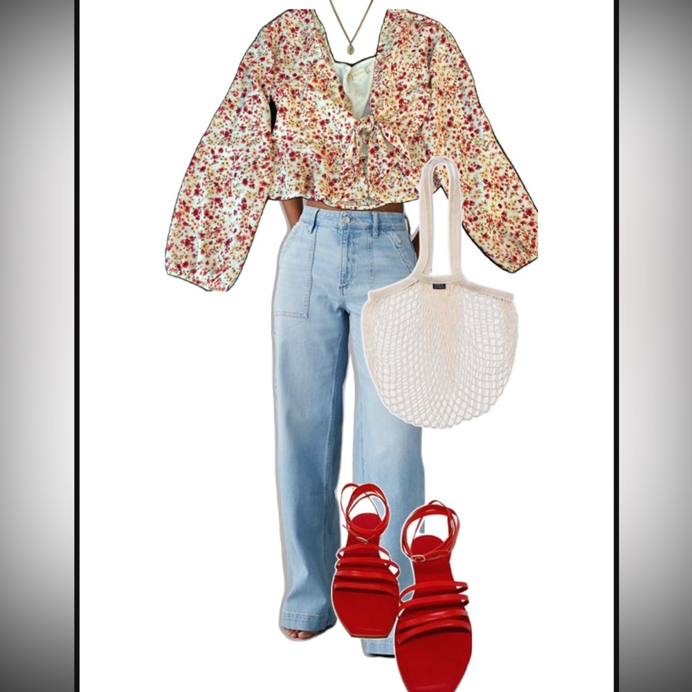 Floral Tie-Front Blouse